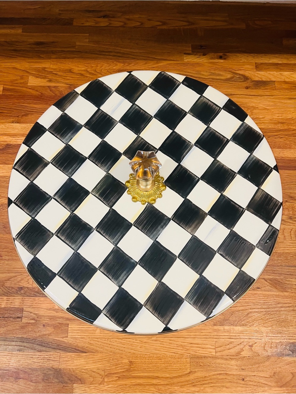 Mackenzie Childs Courtly Check Enamel Cheese Course